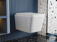 Унитаз подвесной безободковый Abber Rechteck  AC1201T с сиденьем Soft Close (микролифт) (белый)