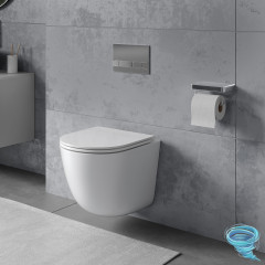 Унитаз подвесной безободковый Lemark Glazer 9614003 с сиденьем быстросъемным Soft Close (микролифт)