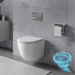 Унитаз подвесной безободковый Lemark Glazer 9614003 с сиденьем быстросъемным Soft Close (микролифт)