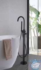 Cмеситель для ванны напольный ABBER Wasser Kreis AF8115B (черный матовый)