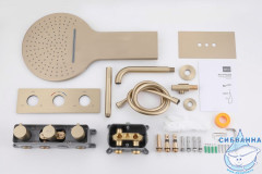 Душевая система ABBER Wasser Kreis 300 1 режим AF8150G (золото матовое)