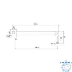 Кронштейн для верхнего душа Milardo Dale DALSB39M61