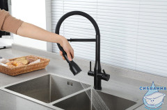 Смеситель для кухни Gappo G4399-76 (черный матовый)