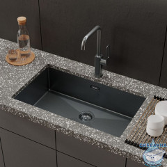 Мойка, нерж. сталь, универсального монтажа, графит, 740*440,  Edifice, IDDIS, EDI74G0i77