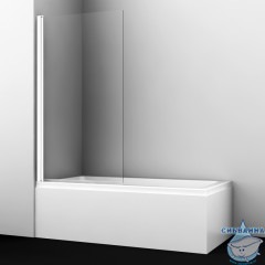 Шторка для ванны Wasserkraft  Berkel Berkel 48P01-80WHITE 80x140 профиль белый, стекло прозрачное