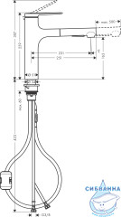 Смеситель для кухни Hansgrohe Zesis M33 74801000 (хром)