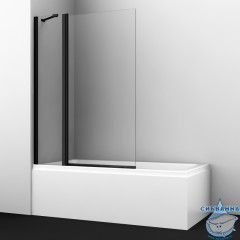 Шторка для ванны Wasserkraft  Berkel 48P02-110BLACK Fixed 110x140 профиль черный, стекло прозрачное