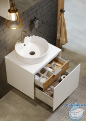 Тумба Aqwella Mobi 60 см бетон светлый, без раковины