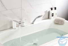 Смеситель для ванны Rossinka W40-39(хром/белый)