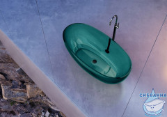 Ванна из полиэфирной смолы ABBER Kristall 170х75 AT9703Aquamarin бирюзовая