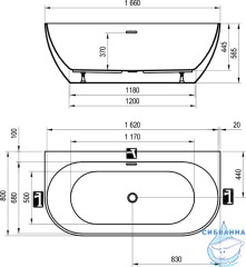 Акриловая ванна Ravak Freedom W 166x80 XC00100027