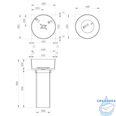 Раковина напольная 45 см ABBER Kristall AT2702Aquamarin