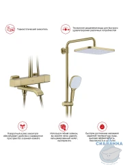 Душевая система Raglo 320 1 режим R22.26.03 (сатин золотой)