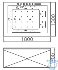 Акриовая ванна Gemy G9259 180х130 с гидромассажем