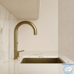 Смеситель для кухни с подключением фильтра Iddis Спин SPNMGCFi05 (золото матовое)