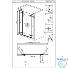 Дверь в нишу Veconi Vianno 140 профиль хром, стекло прозрачное VN65-140-01-19C3