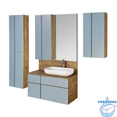 Тумба Акватон Мишель 100 дуб рустикальный/фьорд, без раковины и столешницы 1A256901MIX30