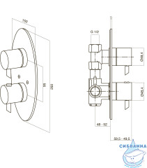 Встраиваемый смеситель для ванны AM.PM Awe F159000 (хром