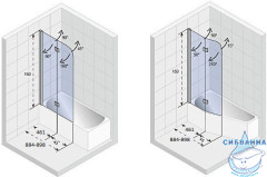 Шторка для ванны Riho Novik 90x150 профиль хром, стекло прозрачное GZT9200089