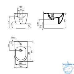 Биде подвесное Ideal Standard Ellisse T569301 (без сиденья)