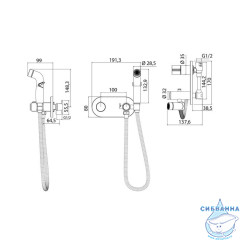 Встраиваемый смеситель с гигиеническим душем, Axes, IDDIS, AXESBRBi08