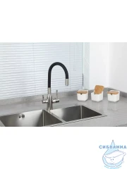 Смеситель кухни Frap F4396-5 (сатин/черный)