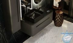 Тумба под раковину Jorno Shine 100 см Shi.01.100-M/P/A антрацит