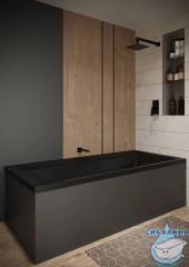 Акриловая ванна Toni Arti Amatrice PL 170x75 с каркасом (черный матовый)