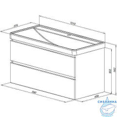 Тумба под раковину Aquanet Вега 100 00337939