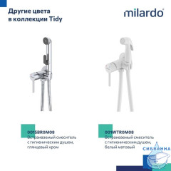 Встраиваемый смеситель с гигиеническим душем, черный матовый, Tidy, Milardo, 001BLR0M08