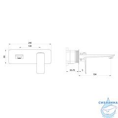 Встраиваемый смеситель для раковины Oliveeka D-Line OL-869003-BG (золото матовое)