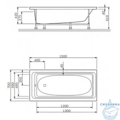 Акриловая ванна AlbaSpa Gamma 150х70