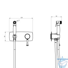 Встраиваемый смеситель с гигиеническим душем Lemark Peretto LM6319RB (черный кофе)