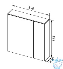 Шкаф-зеркало Aquanet Нью-Йорк 85 203954 щрех