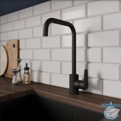 Смеситель для кухни, черный матовый, Poli, Milardo, POLBLL0M05