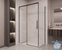 Душевое ограждение Vincea Stella 130x100 профиль черный, стекло прозрачное VSR-1ST1013CLB