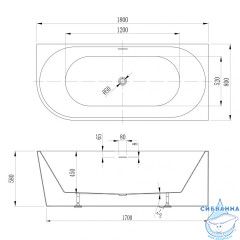 Акриловая ванна ABBER AB9502-1.8 R белая