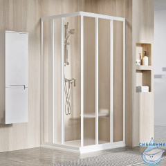 Дверь в нишу Ravak Supernova 90 см профиль белый, стекло грапе  15V70102ZG