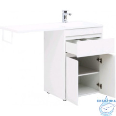 Тумба Aquanet Токио 58 237745 R белый глянец с раковиной Даллас 120
