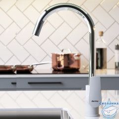 Смеситель для кухни Damixa Origin Balance 790730000 (без донного клапана) (хром/белый)