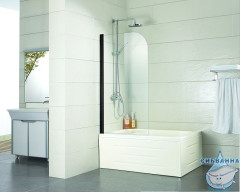 Шторка для ванны Azario Merrit 70x150 профиль черный, стекло прозрачное AZ-NF6211 700 BLACK