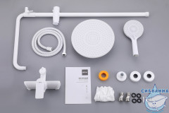 Душевая система Abber Weiss Insel 250 1 режим AF8020FWL (белый матовый)