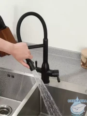 Смеситель кухни Frap F4398-6 (черный матовый)