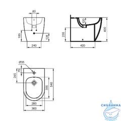 Биде напольное Ideal Standard Ellisse T569501 (без сиденья)