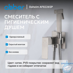 Смеситель ABBER Daheim AF8226SP с гигиеническим душем, сатин
