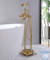 Смеситель для для ванны напольный Abber Klassik AF8415G (золото)