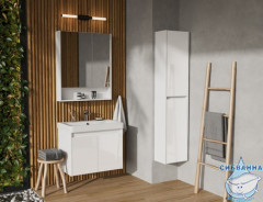 Тумба Акватон Сканди Doors 70 с раковиной Адриана 70 белый глянец/матовый