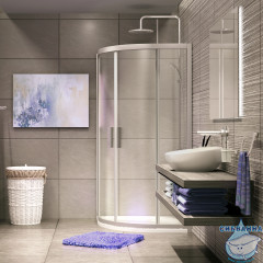 Душевое ограждение Wasserkraft Lippe 90x90 45S01 профиль хром, стекло прозрачный (без поддона)