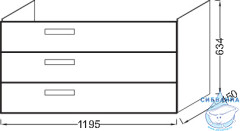 Тумба под раковину Jacob Delafon Rythmik 120 EB1311-E10 квебекский дуб