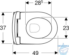 Унитаз подвесной безободковый Geberit Renova Compact 500.803.00.1 с сиденьем Soft Close (микролифт)